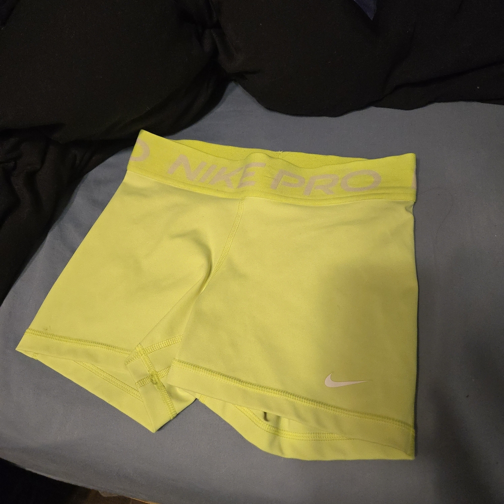 Nike Pro Women's Neon Yellow Shorts